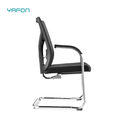 Mais popular Silla escritorio pessoal ergonômico visitante cadeira treinamento sala de conferências convidado malha cadeira de escritório sem rodas